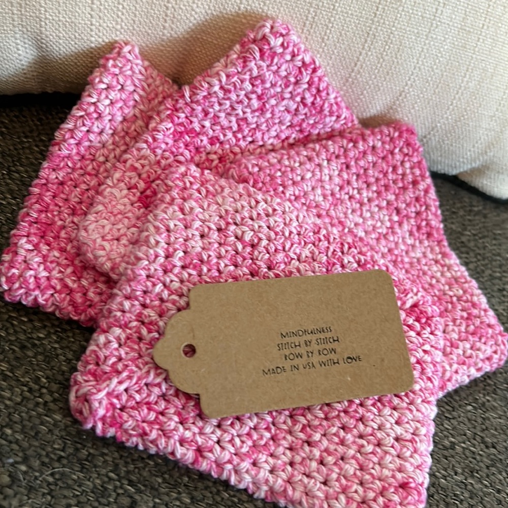 NWT 4 Coasters Made in USA with 100% recycled cotton! Perfect to use as trivet